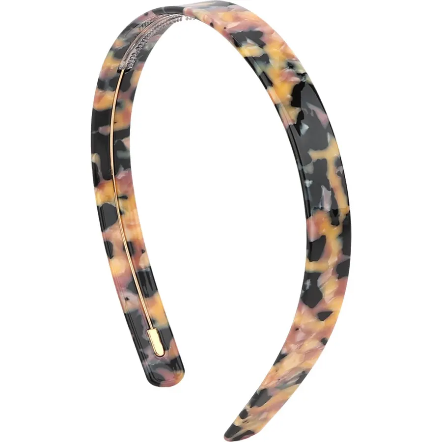 0.6” Pink Amber Tortoise Headbands Hair Head Bands for Women