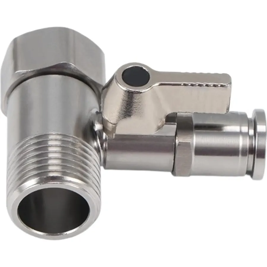 1/4'' 1/2'' Male 1/4 3/8 Tube Water Adapter RO Feed Ball Valve Faucet Filter Reverse Osmosis System for Purifier Tap(PURPLE-1)