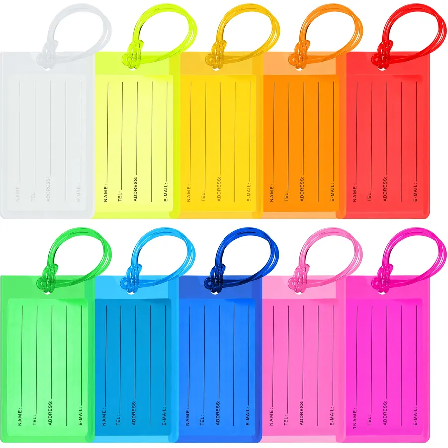 10 Pack Luggage Tags for Suitcases, Airplane Travel Essentials