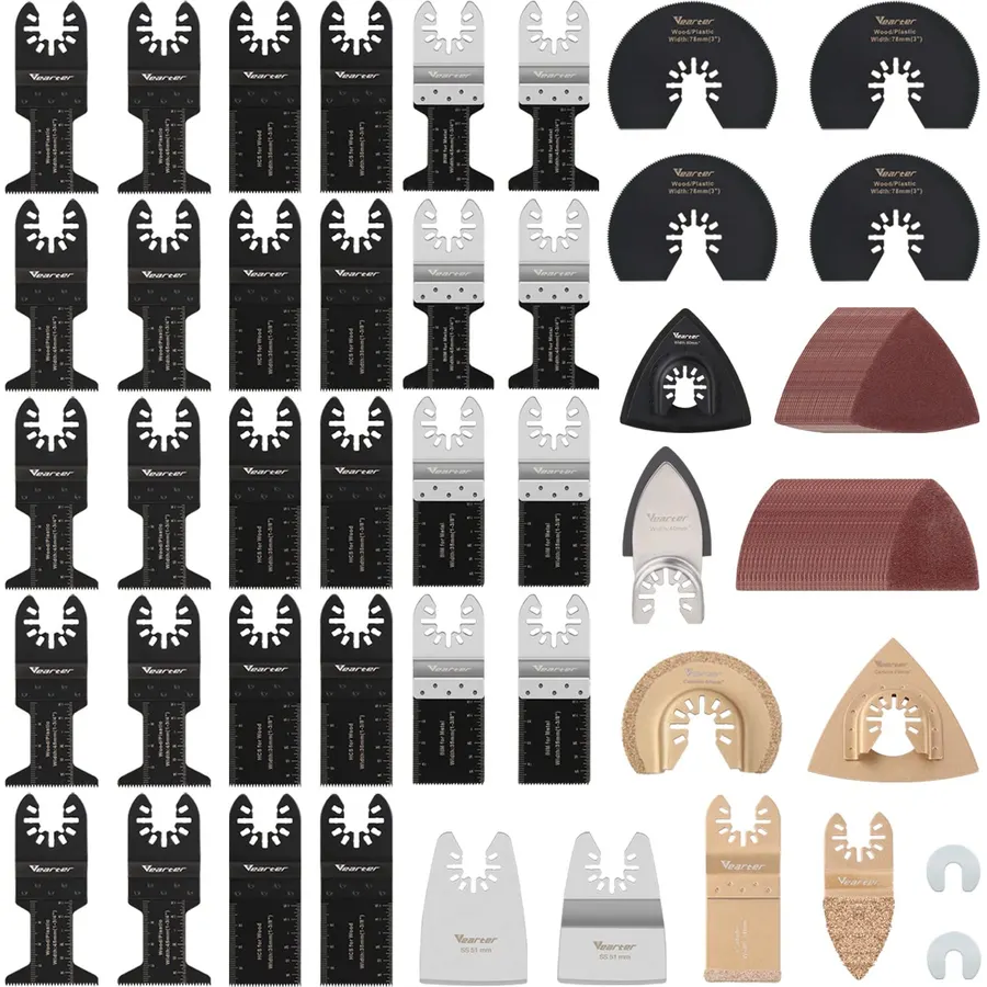 52 Pack Oscillating Saw Blade Set for Multiple Materials