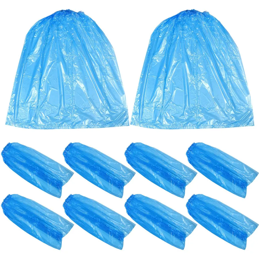 10pcs Blue Plastic Shredder Trash Bags with Auto Closure for Bins