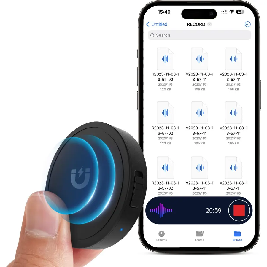 132G (9800 Hour) Voice Activated Recorder - Elasound Voice Recorder with AI-Intelligent Triple Noise Reduction, Portable Audio Recorder for Work, Lectures,100H Continuous Recording Device