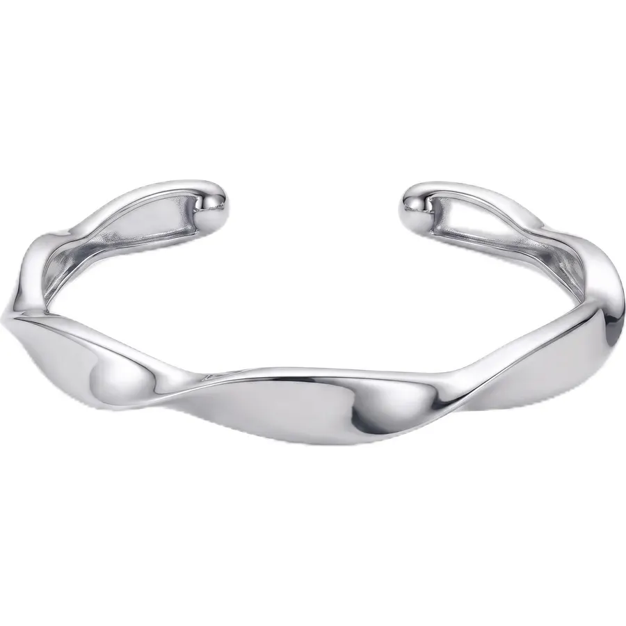 14K Gold Twisted Mobius Bracelet Cuff Bangle for Women