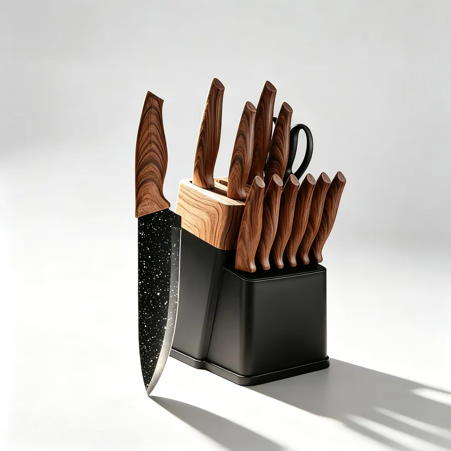 5‑Piece Kitchen Knife Set, Premium Stainless Steel Chef Knives with Ergonomic Textured Handles, Includes Chef Knife, Utility Knife and Paring Knife for Home Cooking