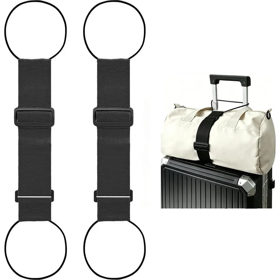 2 Pack Multi Use Strong Adjustable Luggage Connector Straps for Suitcases