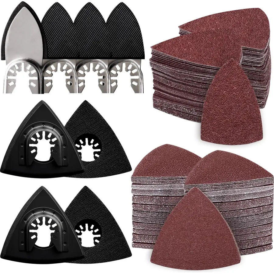 208Pcs Oscillating Tool Sanding Pads Kit for Tight Spaces, Woodworking &DIY
