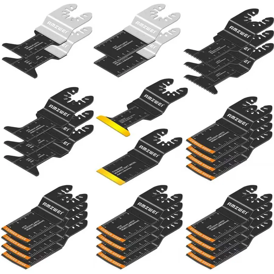 28 PCS Oscillating Tool Blade, Premium Titanium Multi Tool Blades Kits
