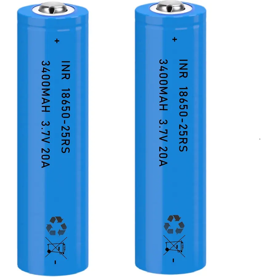 2Pack 3400 mAh 18650 Battery Rechargeable, Button Top Batteries, High Capacity Battery for LED Flashlight, Headlamp,Camera, RC Car, Mini Fans, etc