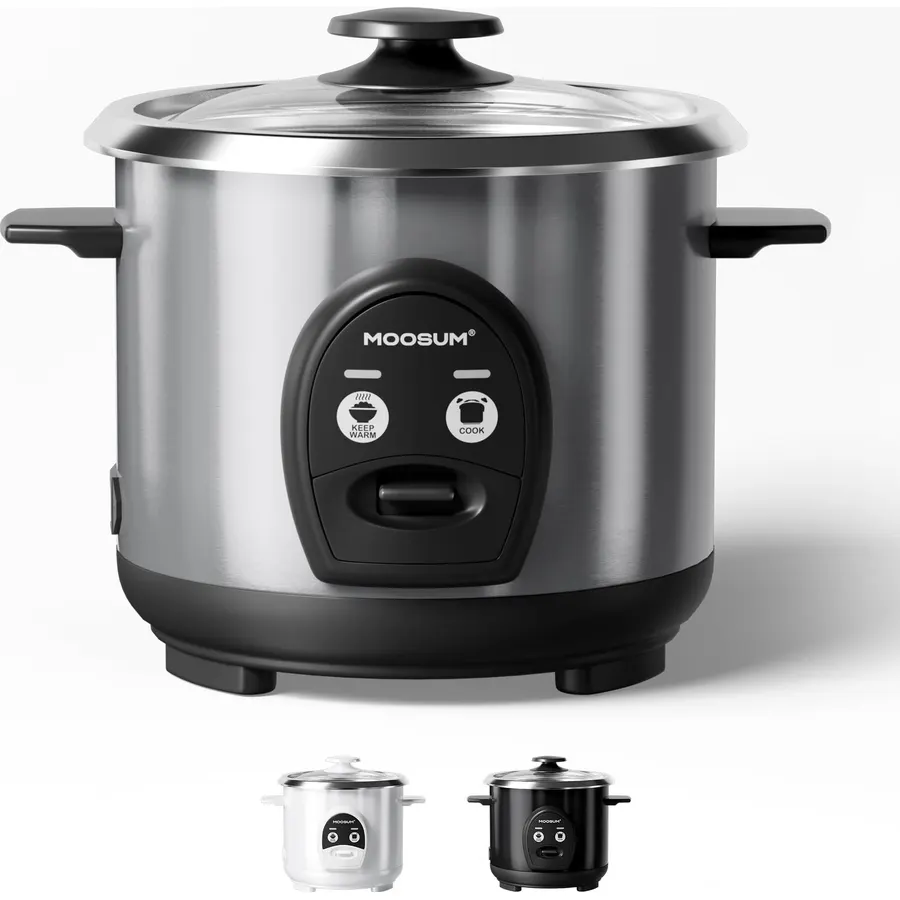 3-Cup Uncooked Rice Cooker Small - Ceramic Coating Non-Toxic Inner Pot, One-Touch Multifunction for Rice/Sauté/Yogurt, Dishwasher Safe, 1-3 People Size, Dark