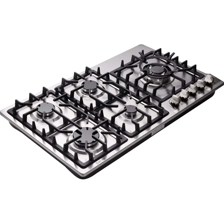 34 Inch Gas Cooktop Dual Fuel Sealed 5 Burners Stainless Steel Drop-In Gas Hob DK258-A08 Gas Cooker