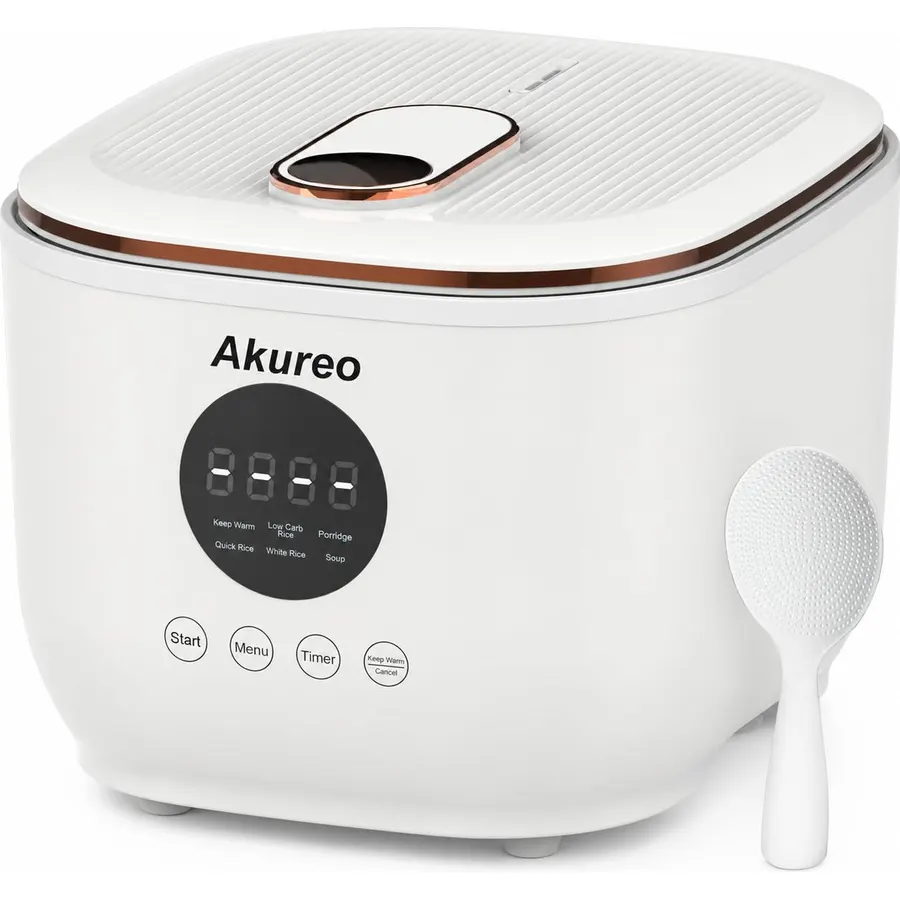 3L Healthy Low Carb Rice Cooker, Low Sugar Digital Steamer,Porridge,Soup,Quick Rice,White Rice,Stainless Steel Filter Basket，5 Cooking Functions,24H Timer & Auto Keep Warm