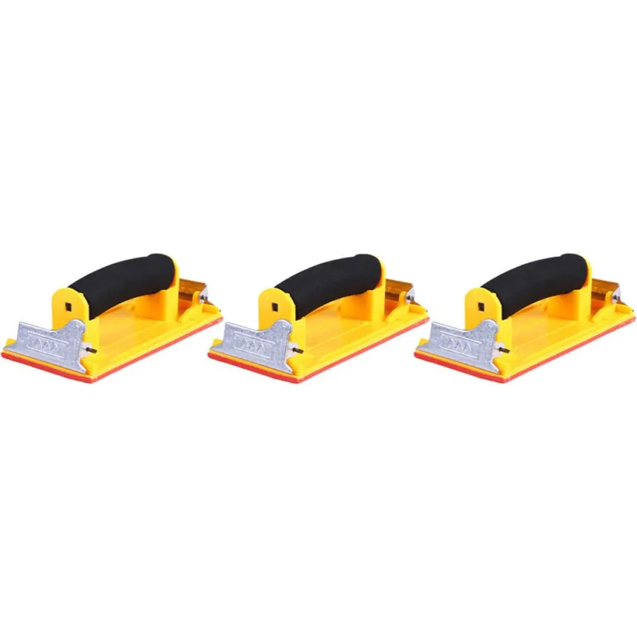 3pcs Sanding Block Sandpaper Holder with Sponge Handle and Metal Clips