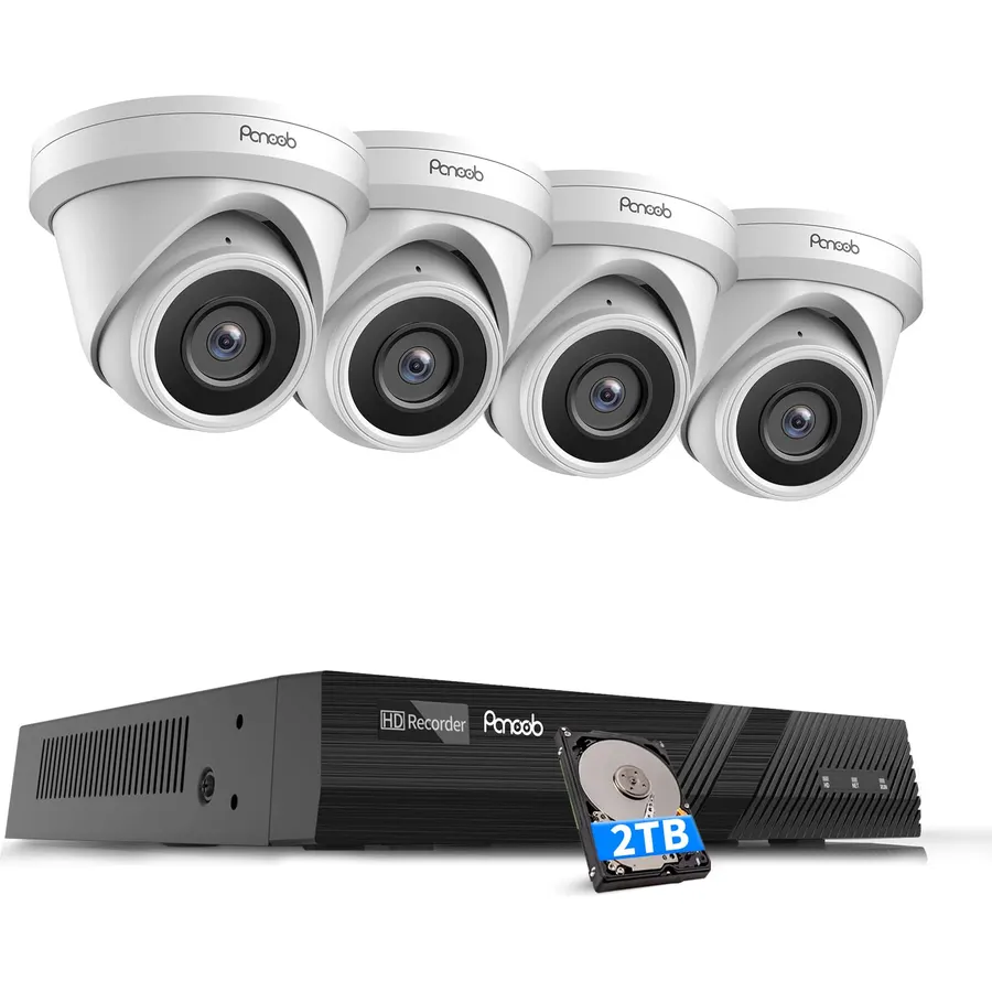 4 Camera Security System 8CH PoE with 2TB HDD, PD93A0408-5M
