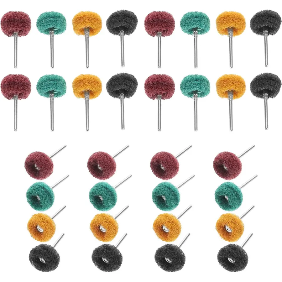 40pcs T Shaped Fiber Buffing Wheel with 3mm Shank for Drill Polishing