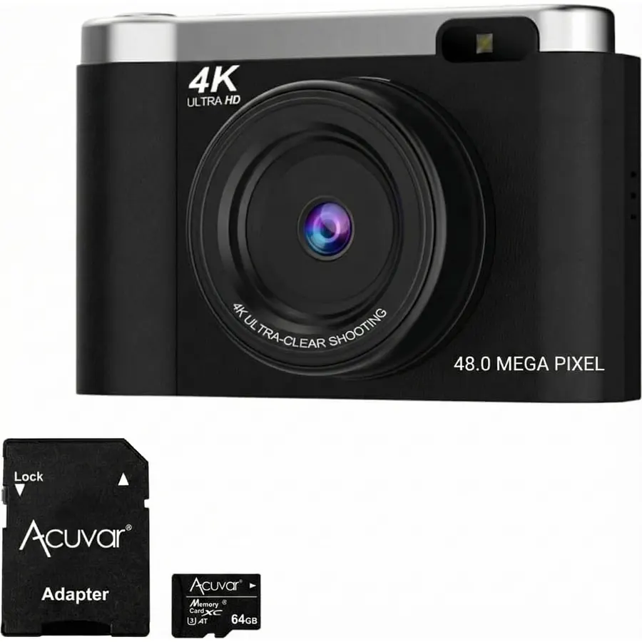 VJIANGER 4K Digital Camera, Vlogging Camera with 180° Flip Screen