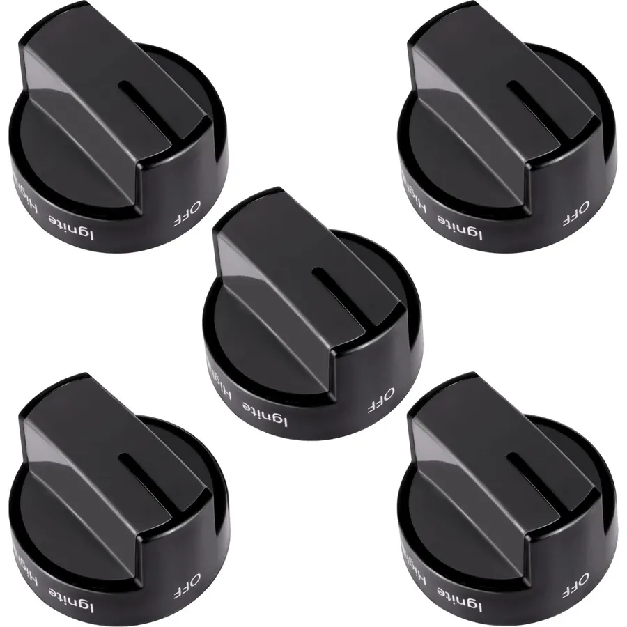 5 Pack W10339442 Stove Knobs Fit for Whirl-Pool Gas Range WFG320M0BB0 WFG320M0BB1 WFG320M0BB2 WFG320M0BS0 WFG320M0BS2 WFG320M0BS3 WFG320M0BW0 WFG320M0BW1 WFG505M0BB0 WFG505M0BB1 WFG505M0BB2