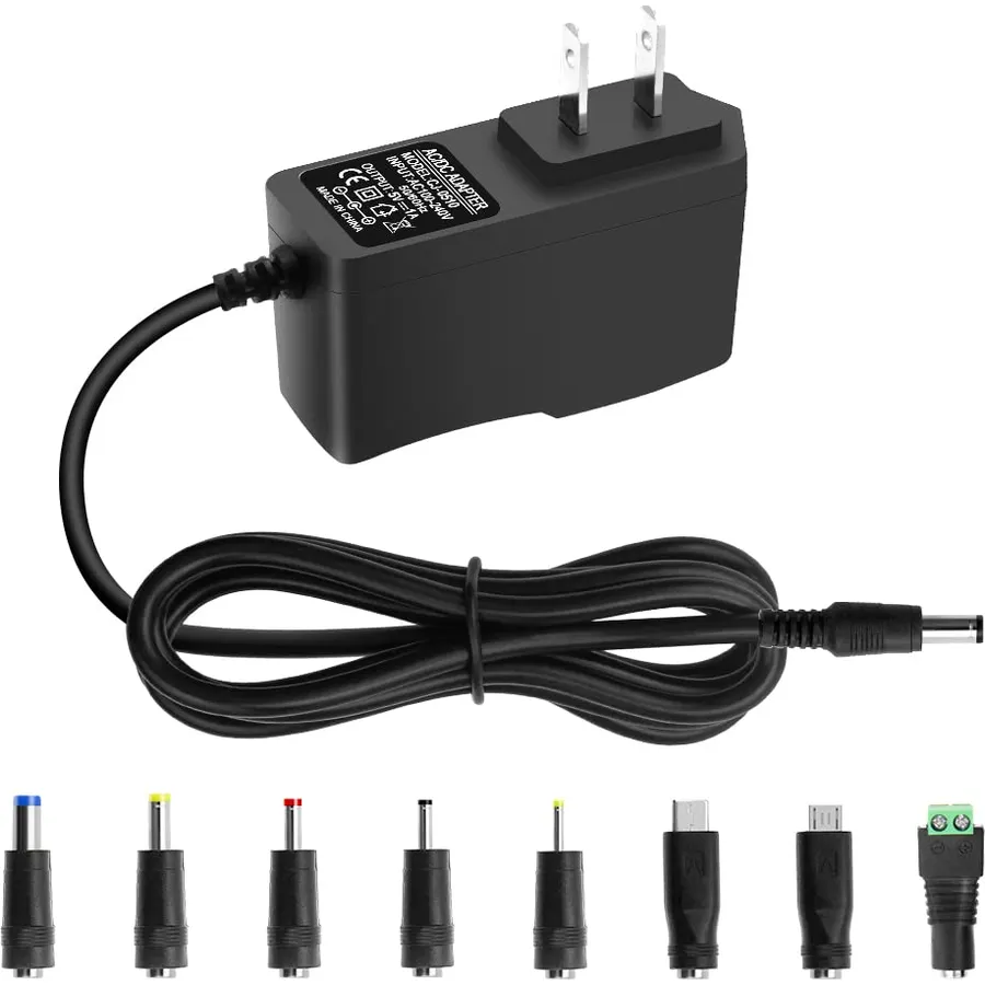 5V 1A DC Power Supply Adapter 5W AC/DC Charger AC 100V-240V to D C 5 Volt 1Amp 0.5A Replacement Power Cord for Security Camera Baby Monitor Graco Swing TV Box Raspberry Pi Type C with 8TIPS