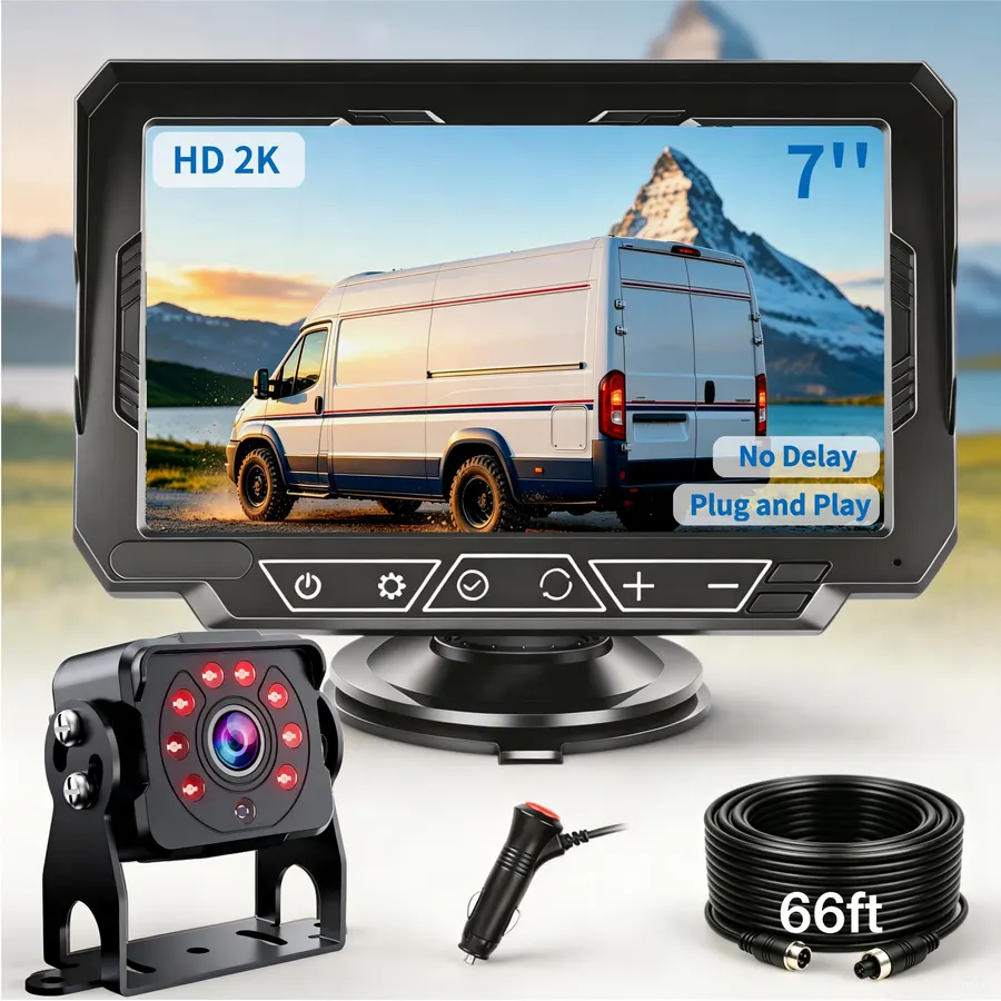 7" HD 2K Backup Camera for Truck: 10ms Instant Response & Zero-Lag