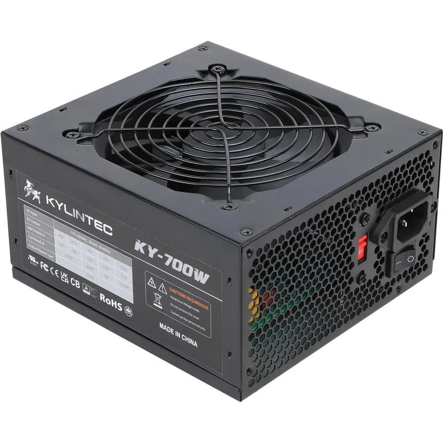 700w Power Supply Non-Modular ATX PSU with 6+2 Pin Connectors PFC Protection and 120mm Silent Fan Gaming PSU KY-700 Black