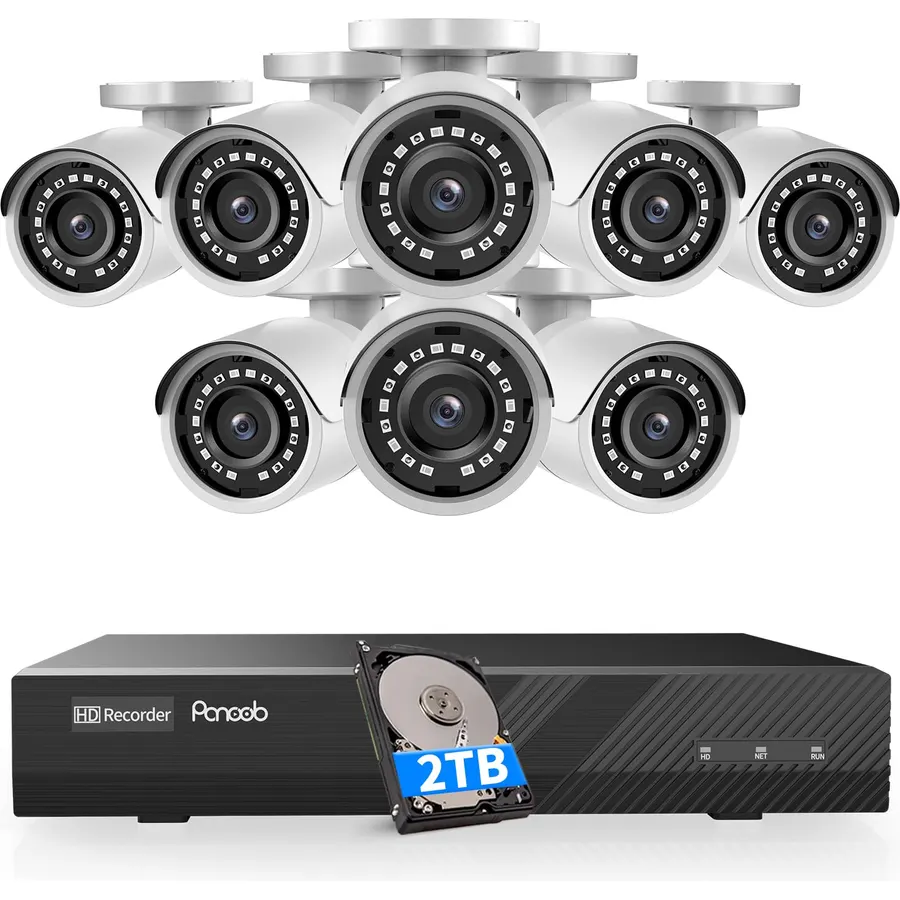 8 Channel Security Camera System PoE with 2TB HDD, PB37F0808-5M