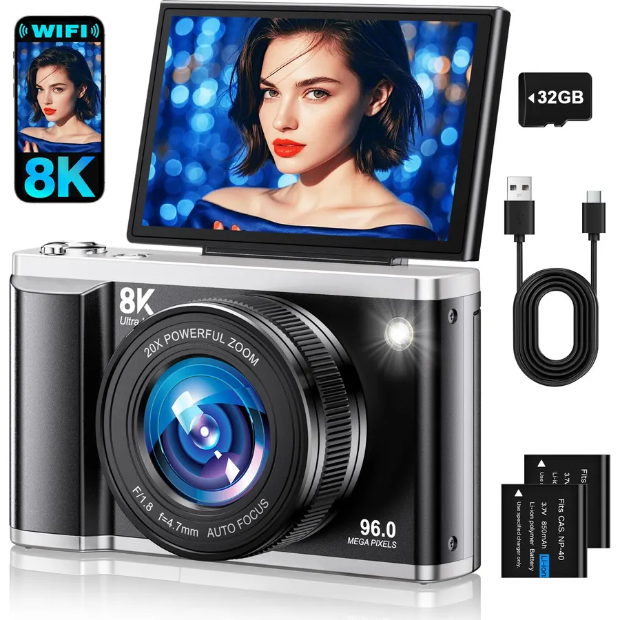 Ourlife Digital Cameras for Photography,5K 75MP Autofocus Vlogging Camera