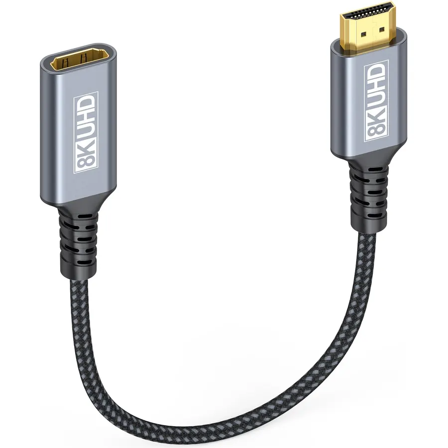USB 3.0 Cable 1FT 2-Pack + 8K HDMI Extender Cable 6FT Bundle, Short USB Cord Compatible with Hard Drive, Laptop Cooler, DVD Player, 48Gbps HDMI Extension Cable Support Fire Stick, HDTV, Monitor, PS5/4
