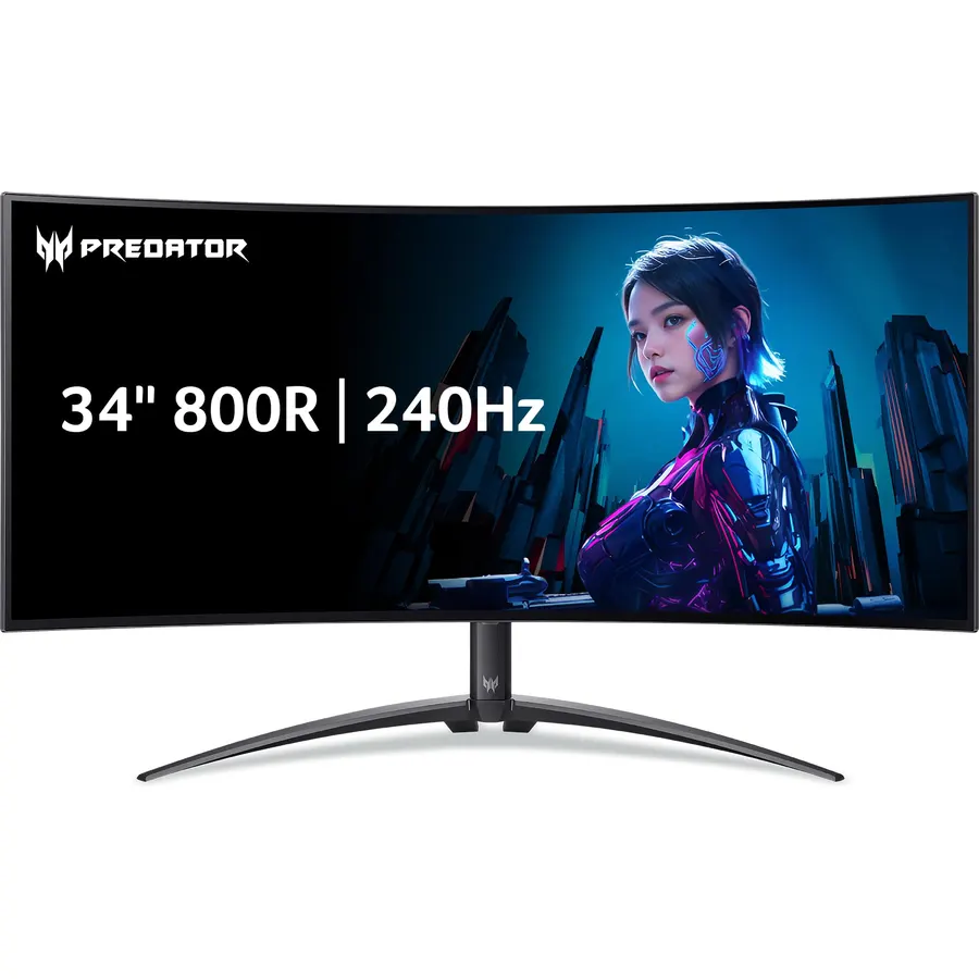 Acer Predator 34in WQHD 3440x1440 OLED 240Hz Gaming Monitor X34 Xbmiiphuzx