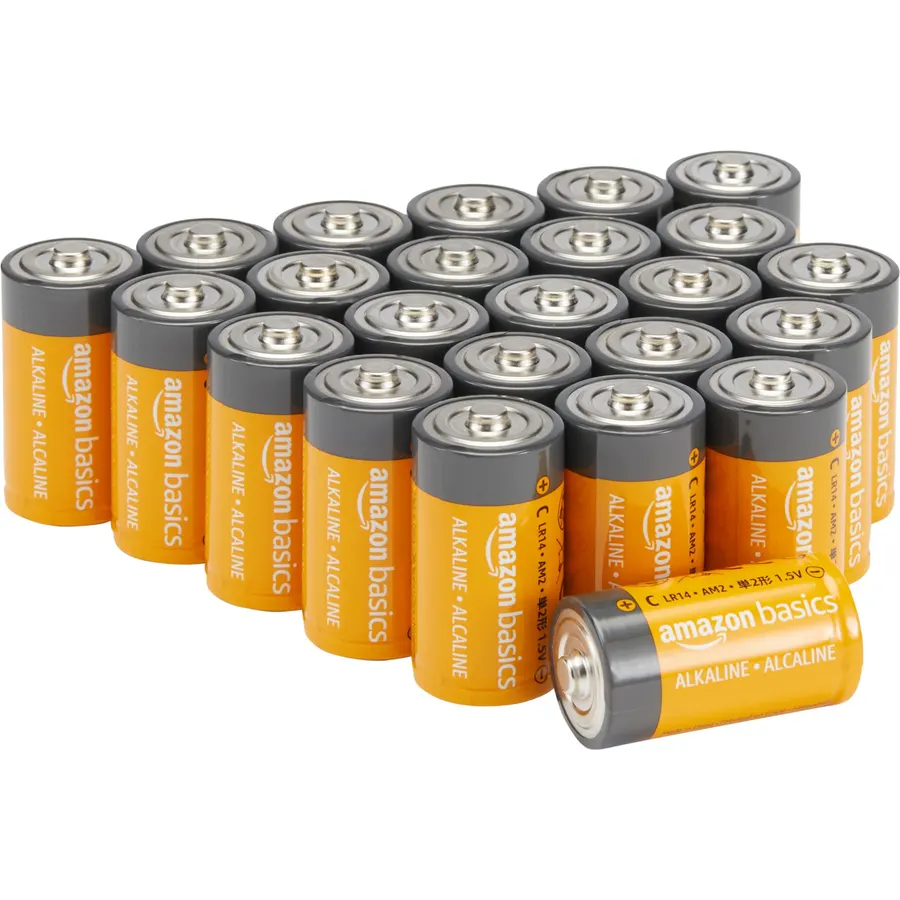 Amazon Basics C Cell Alkaline Long-Lasting All-Purpose Batteries, 1.5 Volt, 5-Year Shelf Life, 24-Pack