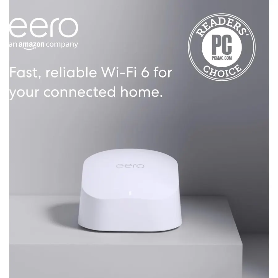 Amazon eero Pro 6E mesh wifi router - Supports internet plans up to 2.5 Gbps, Coverage up to 2,000 sq. ft., Connect 100+ devices, 1-pack