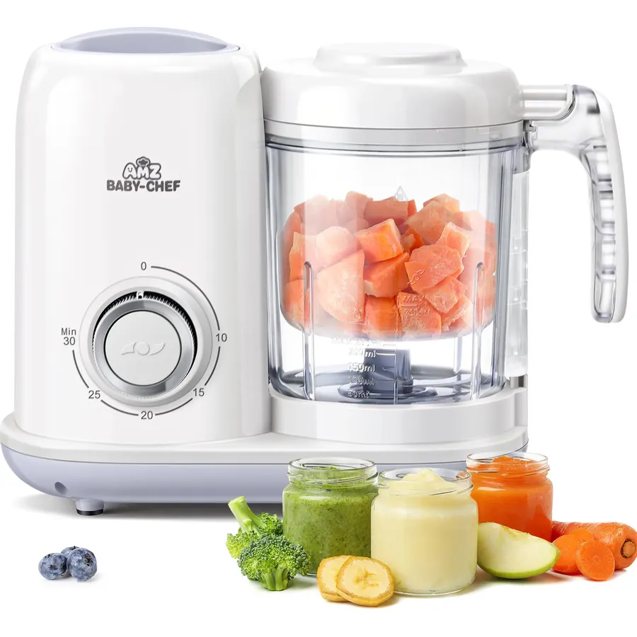 AMZBabyChef Baby Food Maker Blender: 4-in-1 Steamer and Puree Processor