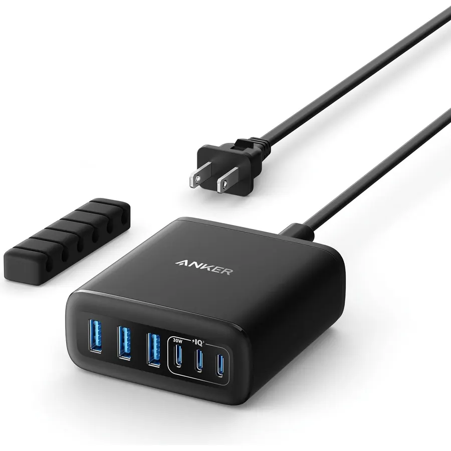 Anker Desktop Charger, Fast Charging USB C Charger with 112W Max 6-Port