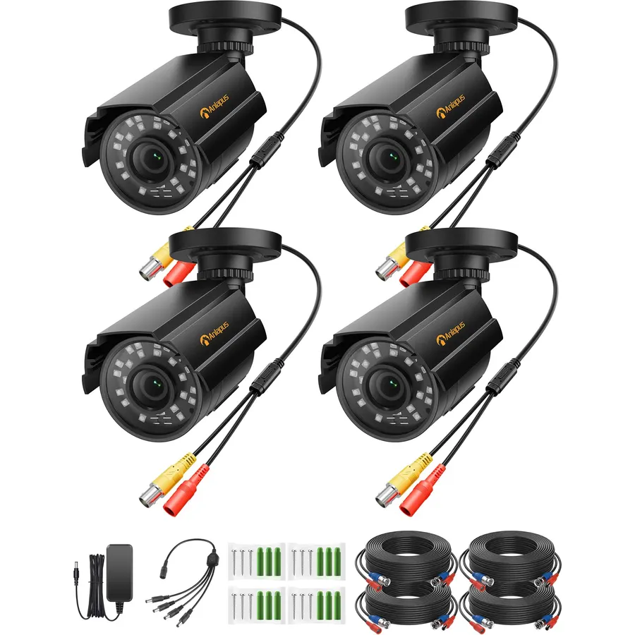 Anlapus 2 Pack 1080P HD-TVI Security Camera with Audio, 2MP CCTV Bullet Cam