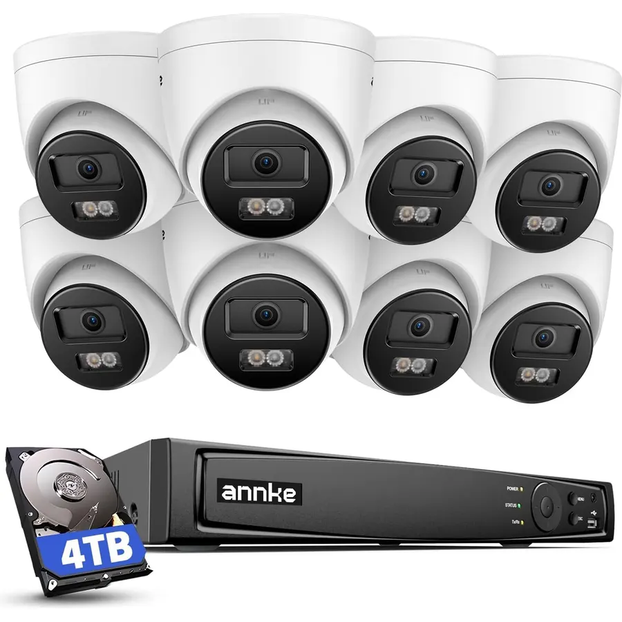 ANNKE 16 Channel Security Camera System 4K PoE, Smart Dual Light, 4TB HDD