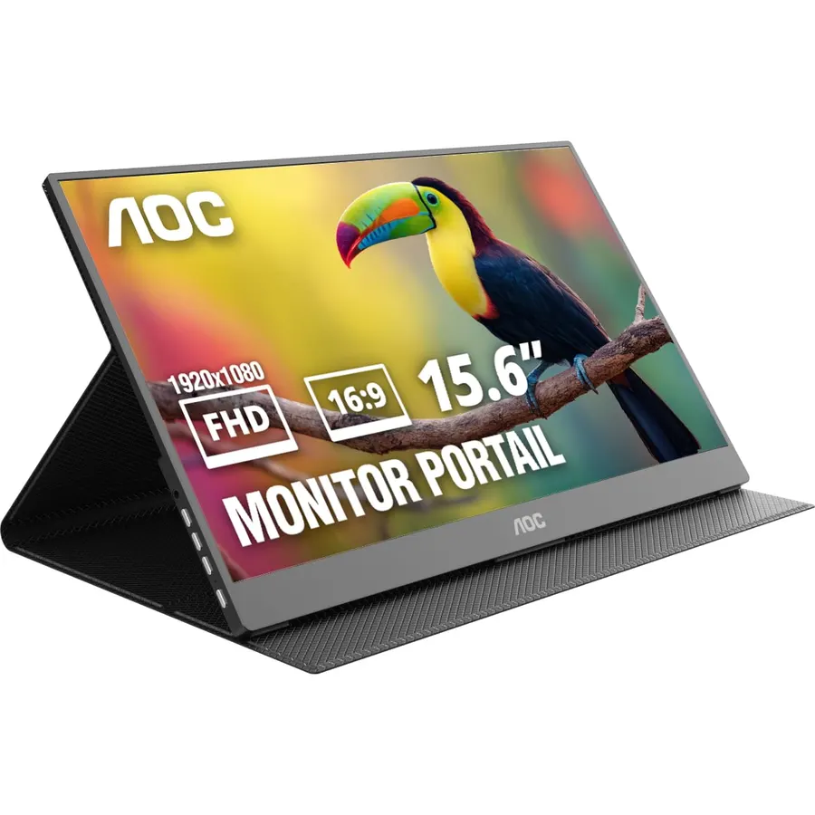AOC 16 inch Portable Monitor FHD 60Hz USB-C IPS Ultra Slim Smart Cover 16T20