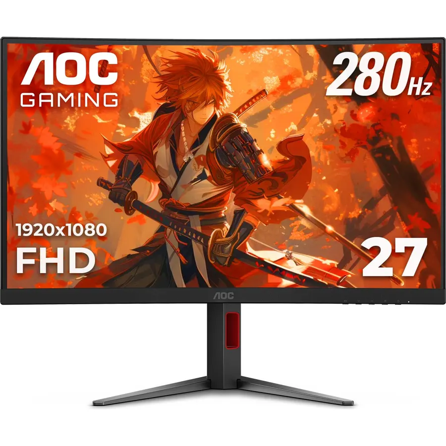 AOC 27 Inch Curved Gaming Monitor FHD 280Hz VA 0.3ms HDR, C27G4ZH
