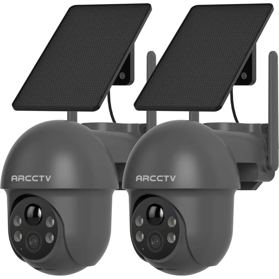 ARCCTV Solar Cameras Wireless Outdoor for Home Security, 2 Pack