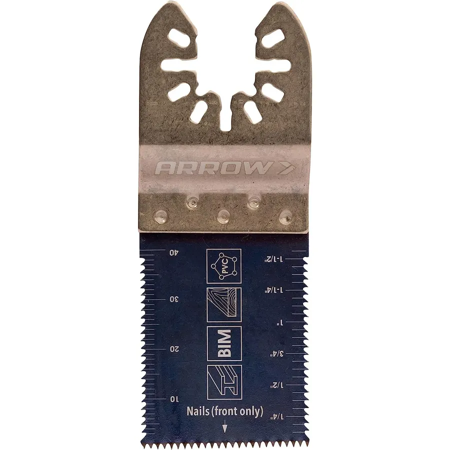 Arrow OSCTRI-1 Bi-Metal Oscillating Tool Sidetooth Plunger Saw Blade for Wood and PVC Pipe, Universal, Fits Most Multitools, Includes Adapter, 1-5/16 Inch