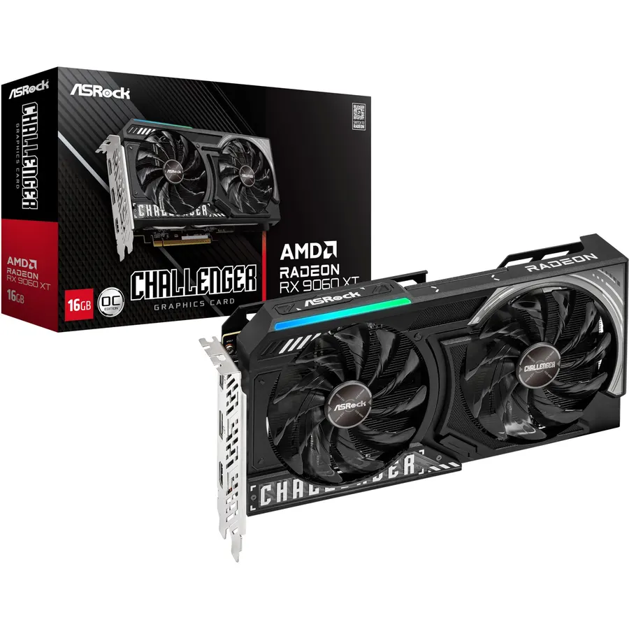 ASRock Radeon RX 7600 Challenger 8GB OC, RDNA 3, 2695MHz Boost, 8GB GDDR6 128-bit, PCIe 4.0, Dual Fans, 0dB Silent, HDMI 2.1, DisplayPort 1.4