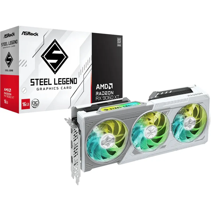 ASRock Radeon RX 9060 XT Challenger 8GB GDDR6 OC Graphics Card | 3290 MHz Boost | Dual Fan | 0dB Cooling | Metal Backplate | PCIe 5.0 | DisplayPort 2.1a, HDMI 2.1b