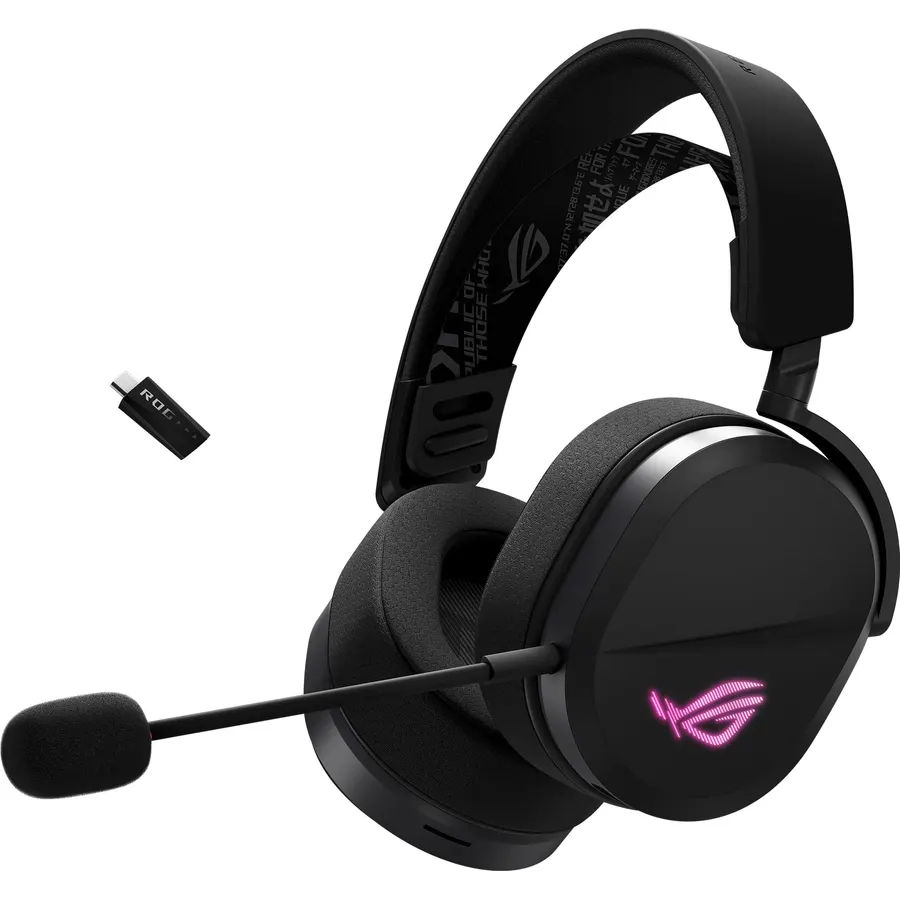 ASUS ROG Delta II Wireless Gaming Headset with Detachable Mic - White