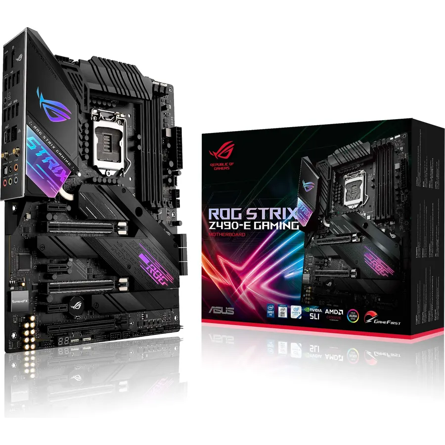 ASUS ROG Strix Z490-E Gaming Z490- WiFi 6, LGA 1200 (Intel 10th Gen) ATX Gaming Motherboard, 14+2 Power Stages, DDR4 4600, Intel 2.5 Gb Ethernet