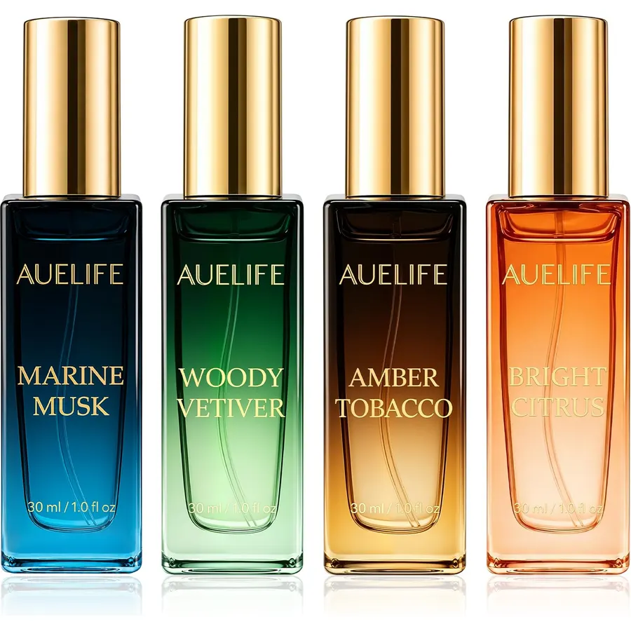 Auelife Men's Perfume Gift Set, 4x30mL Cologne, Gifts for Father, Dad & Him