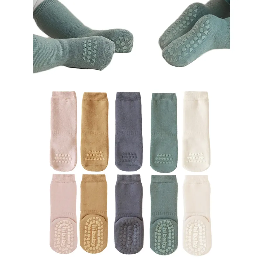 Baby Non Slip Grip Socks Toddler Knee High Anti Skid Crew Slipper Crawling Socks for Girls Boys Newborn