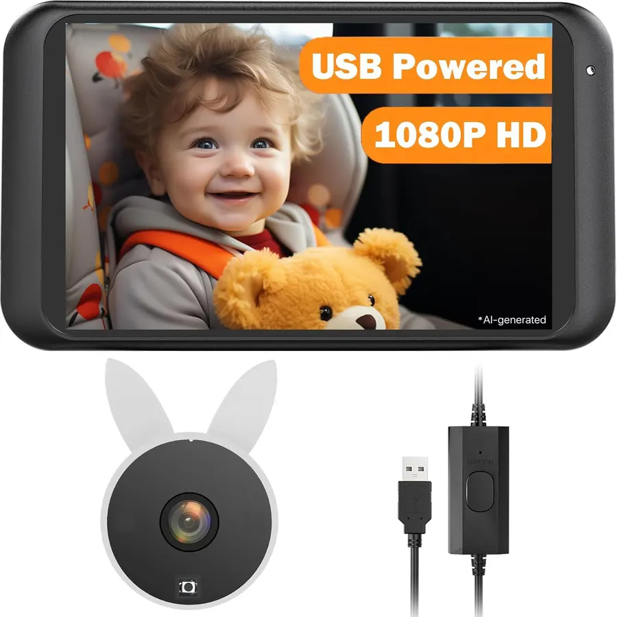 Babyvue USB Baby Car Camera, Backseat Monitor Car Seat Mirror