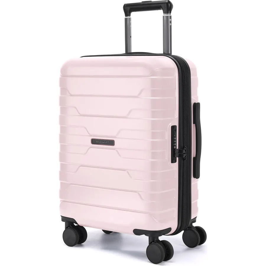 BAGSMART Carry-On Luggage 20" Expandable Spinner 22x14x9,Pink