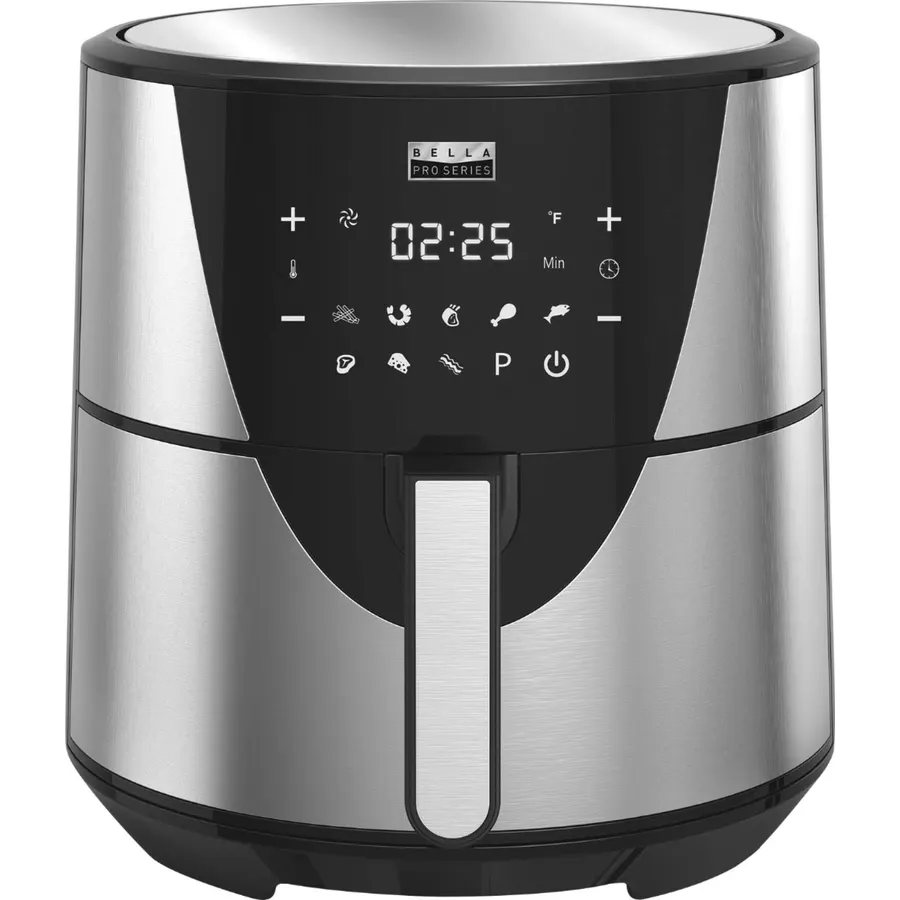 Bella Pro Series - 9-qt. Digital Air Fryer with Dual Flex Basket - Stainless Steel