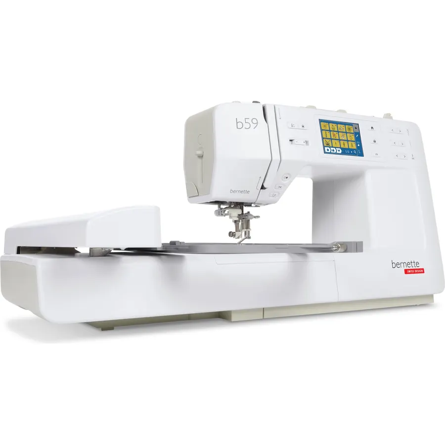 Bernette B59 Computerized Sewing & Embroidery Machine with Multi-Position Hoop, On Screen Embroidery Editing & Smartphone Holder