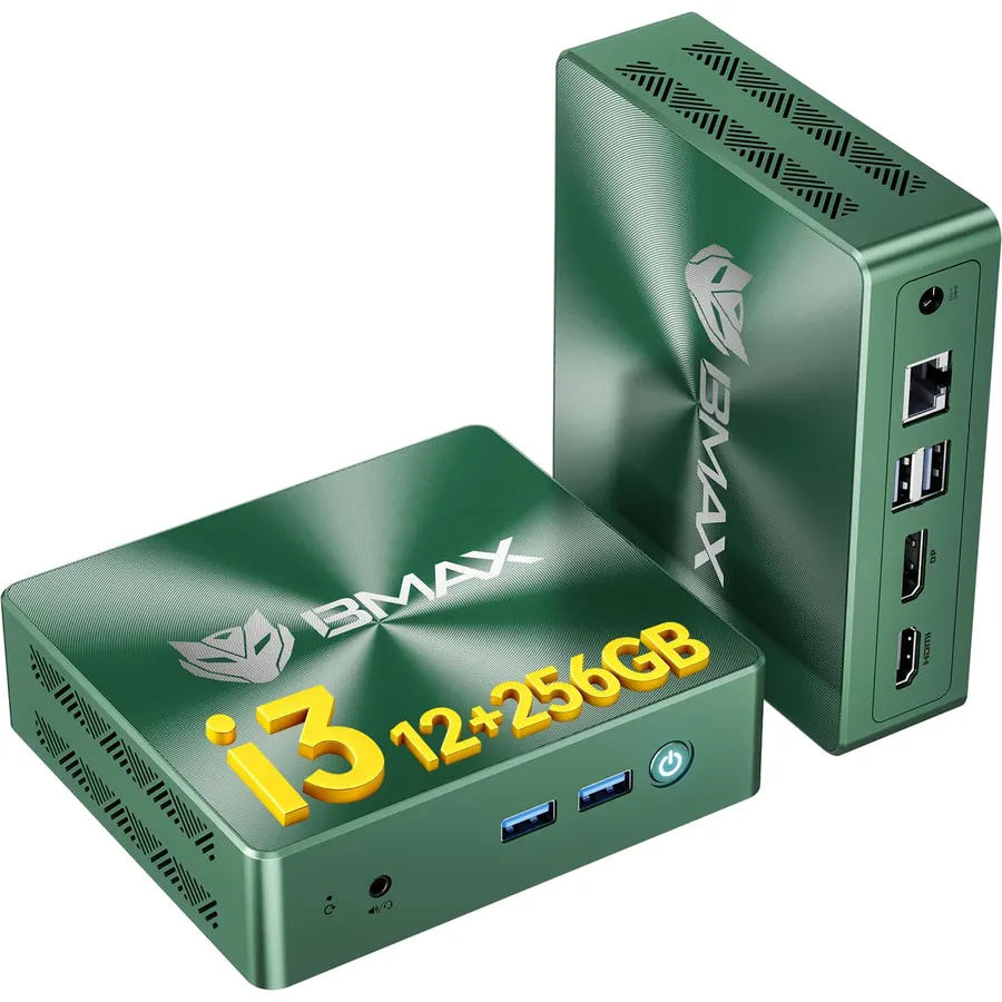 BMAX Mini PC, Intel Core i3 8109U Up to 3.6GHz (Beats N95/N100/N5030/N5095), Compact PCs 12GB RAM 256GB/4TB SSD Small Desktop Computer 4K HDMI DP WiFi & BT5 Windows 11 Pro for Office Business Home, B6