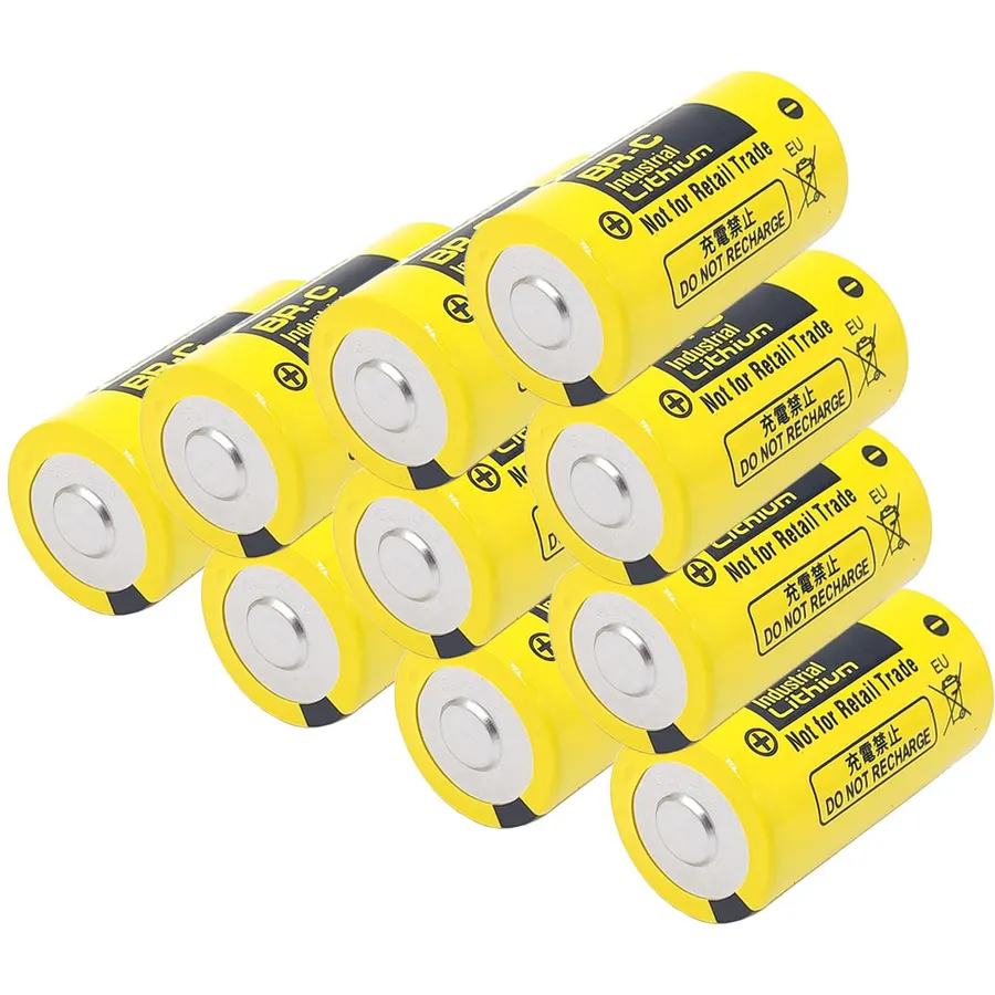 (10 Counts) BR-C Non-Rechargeable Battery for A02B-0120-K106 / A98L-0031-0007 / BR26500, 5000mAh 3.0V