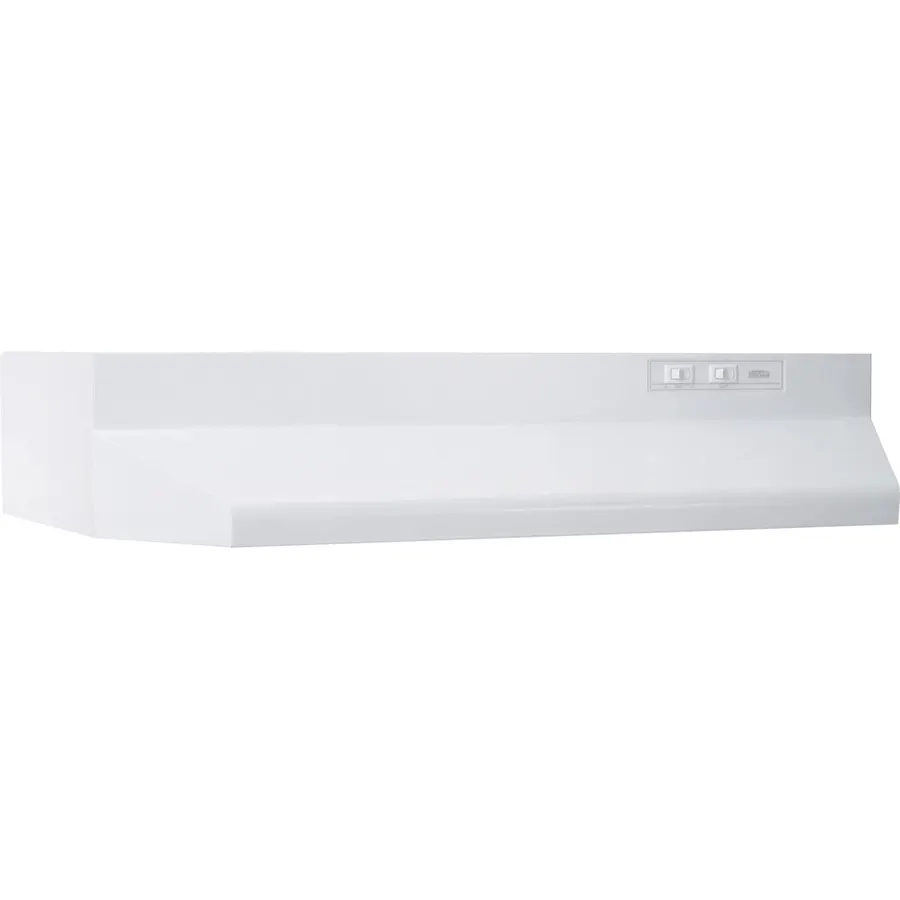 Broan-NuTone Economy 30-inch Under-Cabinet Easy Install Convertible Range Hood with 2-Speed Exhaust Fan and Light, 210 Max Blower CFM, White